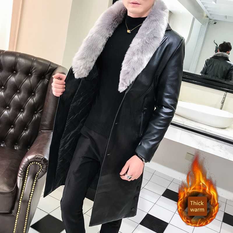 Compra Nuevo Collar De Lujo Veste Homme Larga Slim Fit Chaqueta Cuero  Hombre Grande De Piel De Imitación De Cuero Para Hombre De Capas De Foso  Hombres Abrigos Barato | Entrega Rápida