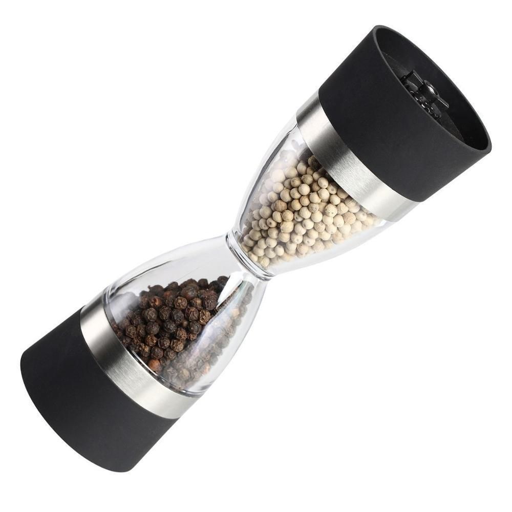 Hourglass Shape Dual Salt Pepper Mill Spice Grinder Kitchen Cooking Tools US RF Hourglass Shape Dual Salt Pepper Mill Spice Grinder Kitchen Cooking Tools US RF