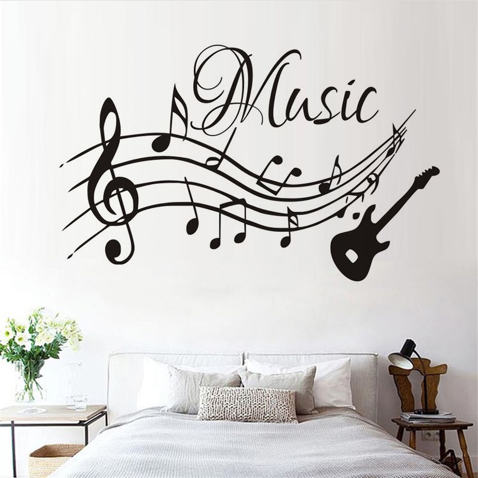 High Quality Musical Notes Music Guitar Vinyl Wall Stickers Living Room Decals Nursery Home Decor Removable Wallpaper Art Murals High Quality Musical Notes Music Guitar Vinyl Wall Stickers Living Room Decals Nursery Home Decor Removable Wallpaper Art Murals