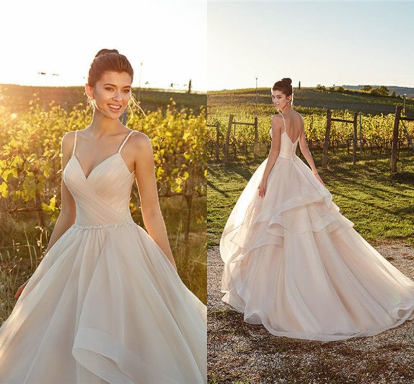 Discount Beautiful Layer Ruffle Skirts Champagne Country Wedding