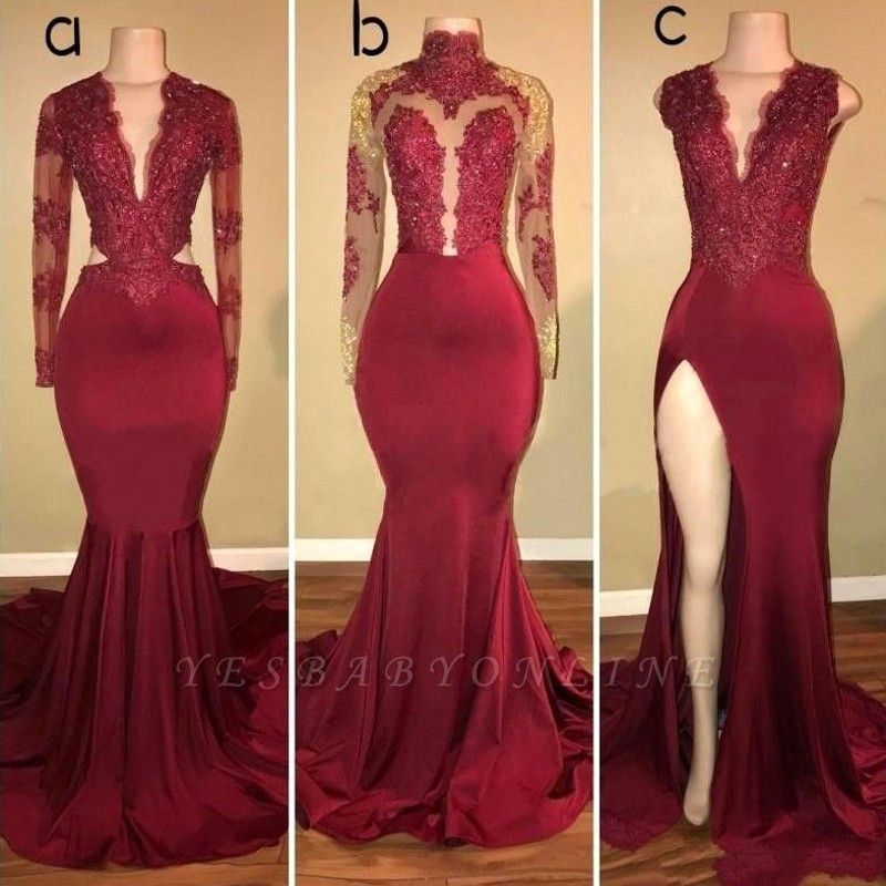 dark red prom dresses 2019