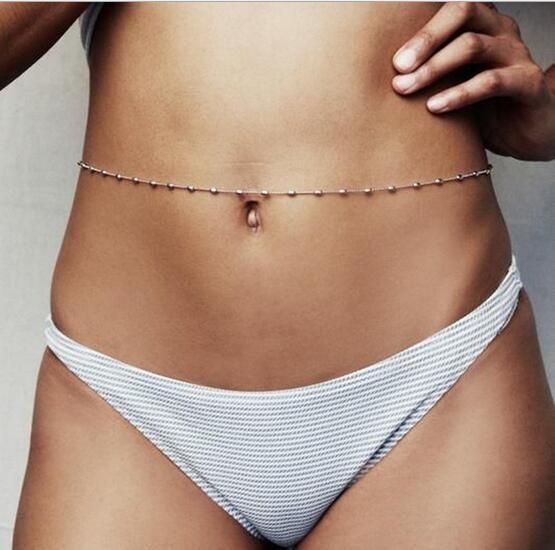 Women Fashion Cross Bikini Waist Chains Charm Simple Hollow Heart Body Chain JB