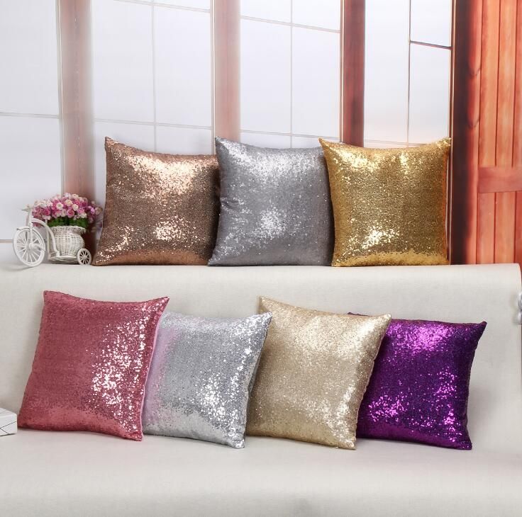 Mermaid Glitter Sequins Pillowcase Throw Pillow Cases Fish Scale