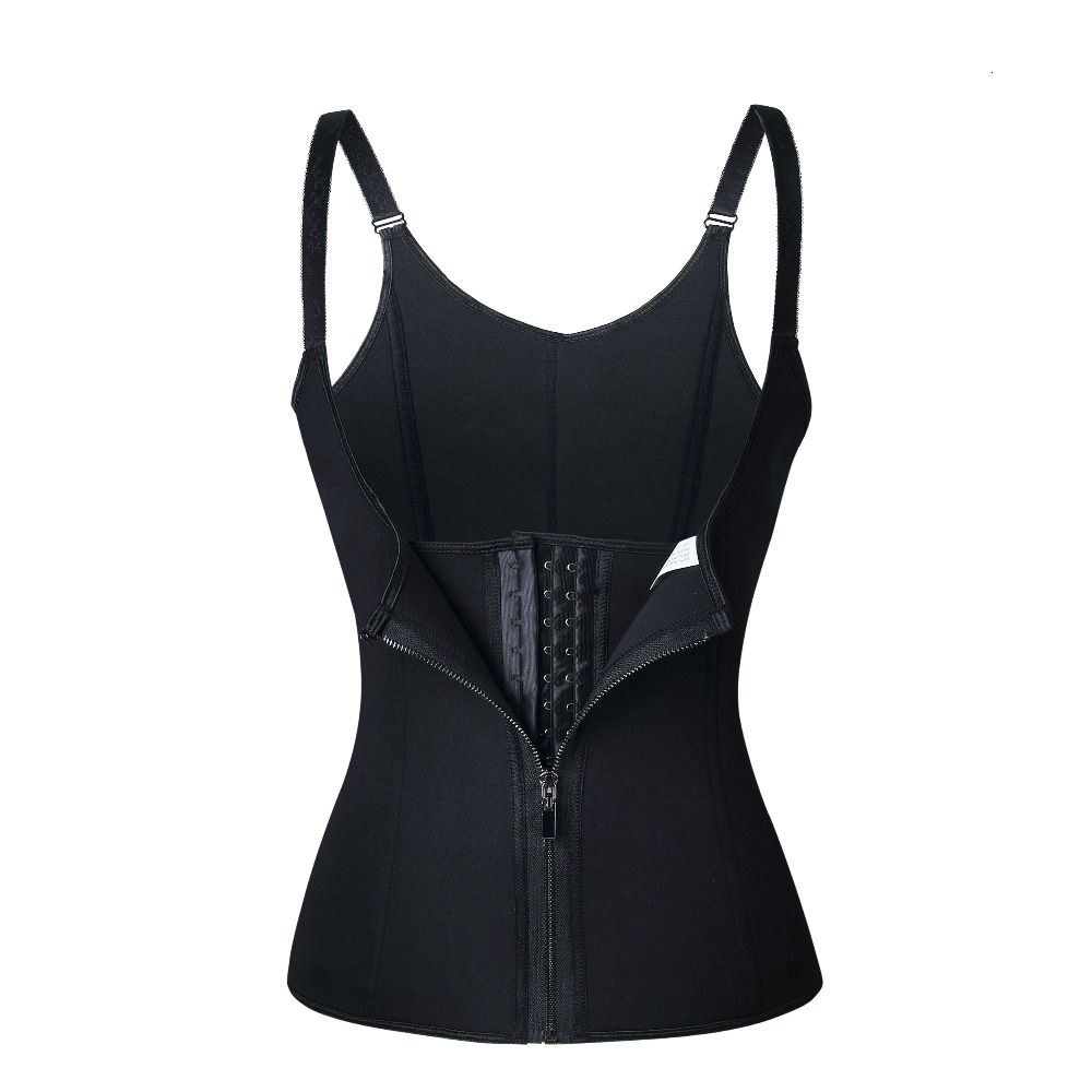 Adjustable Shoulder Strap Waist Trainer Vest Corset Women Zipper Hook ...