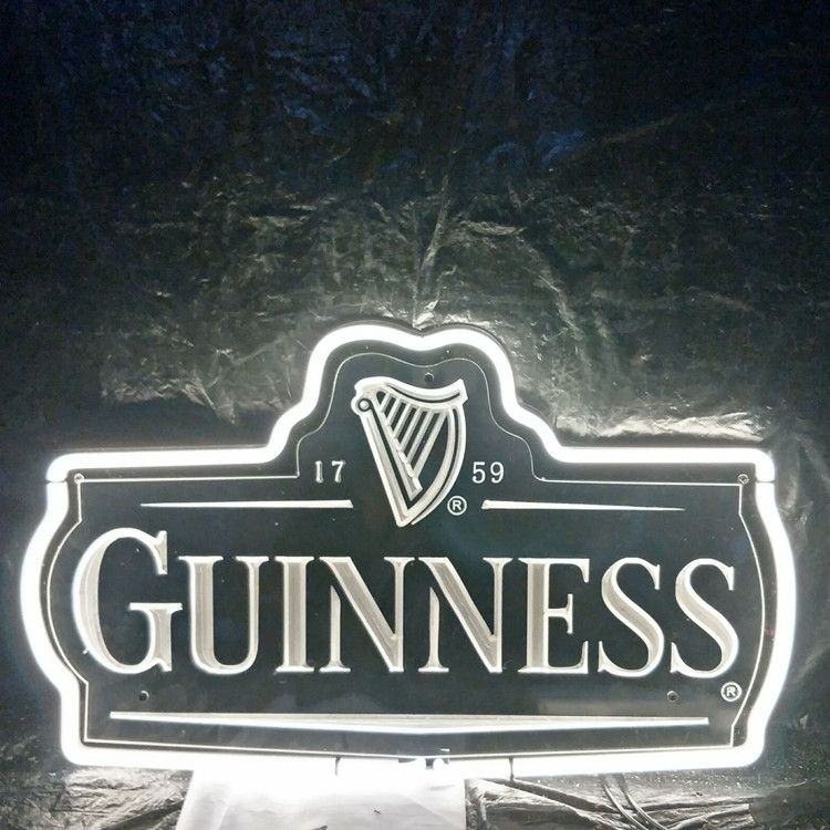 Guinness Irish Harp Beer Neon Lamp Sign 17"x14" Bar Light Glass Artwork Decor 