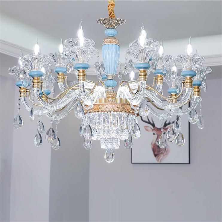 compre colgante de cristal de estilo europeo arana de la sala de estar de lujo lamparas de nueva lampara de salon comedor dormitorio luces colgantes