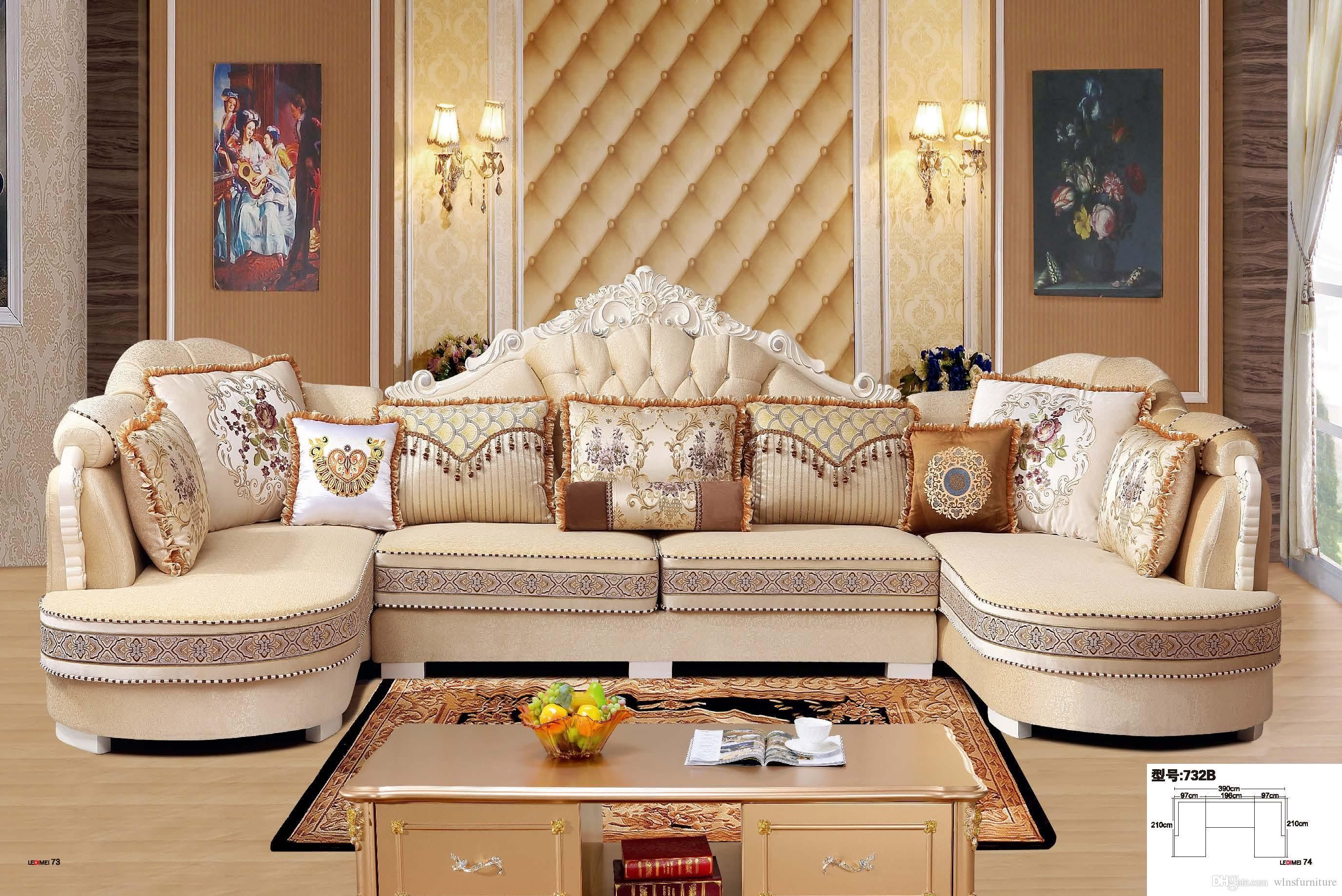 salón sofá de tela en forma de L modulares cómodos sala de