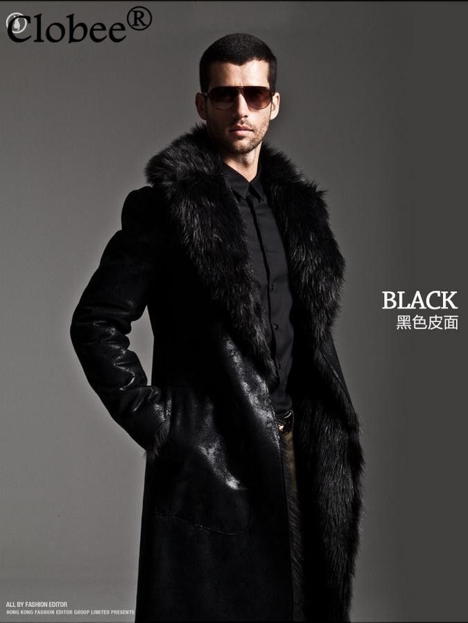black maxi fur coat