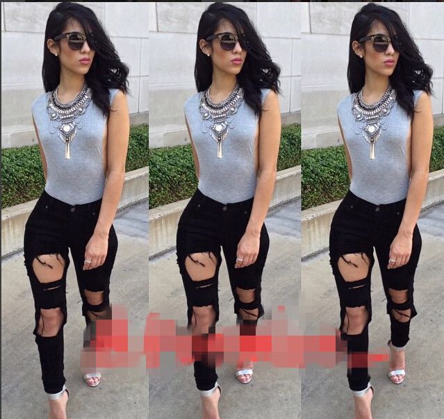 high waisted black ripped boyfriend jeans