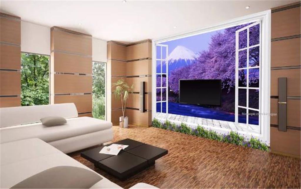 Custom Any Size 3d Wallpaper Floor To Ceiling Window Fujiyama