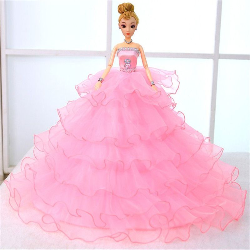 pink colour princess dress