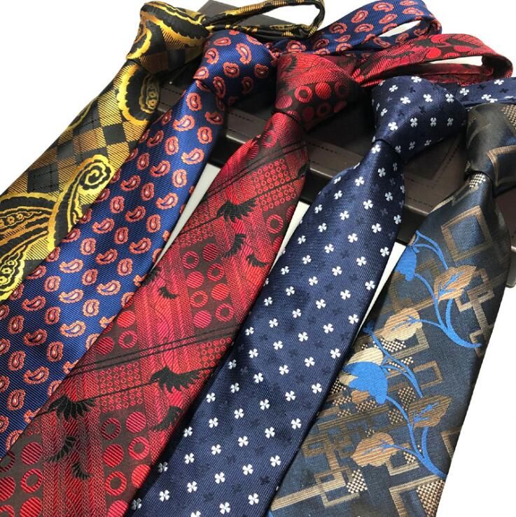 Men’s 8cm Jacquard Necktie Paisley Flower Polyester Wedding Party Tie HZ021 
