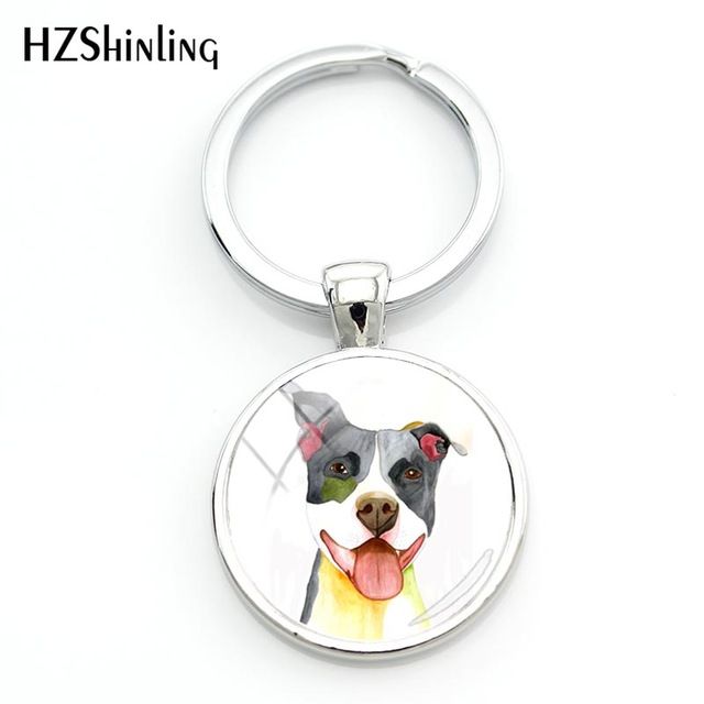 satin al bir kadin canta icin moda pit bull kopek anahtarlik pitbull anahtarlik cam kubbe anahtarliklar gumus yuvarlak meslegi anahtarliklar tl8
