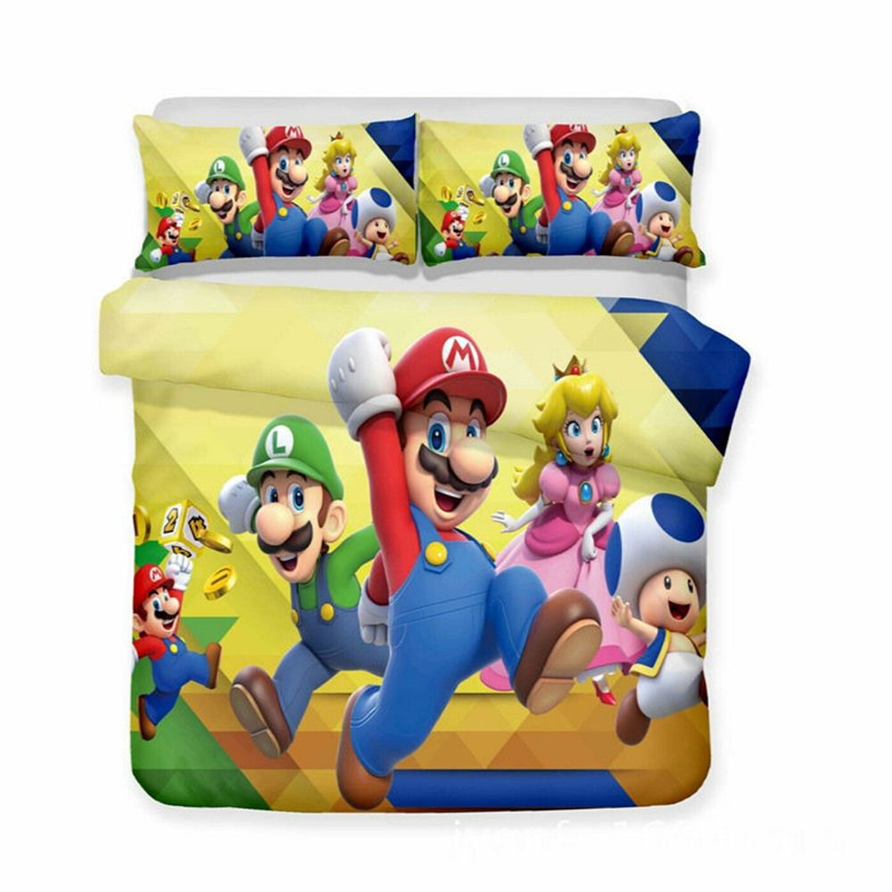 Thumbedding Colorful Mario Bedding Sets For Kids Cartoon Duvet