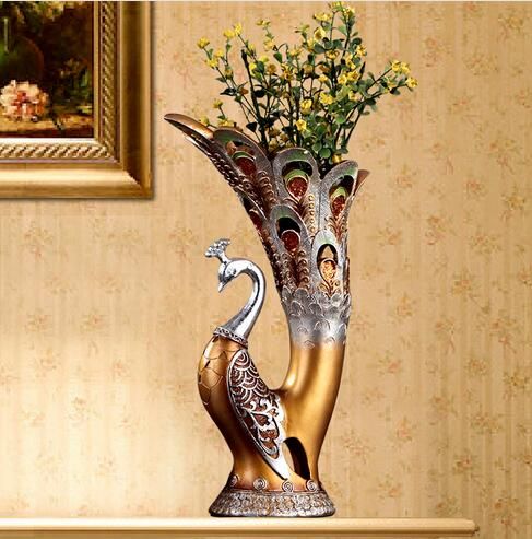 Grosshandel Vasen Mode Kreative Pfau Vase Dekoration Wohnzimmer Kunsthandwerk Buro Vase Boden Von Dong1238 60 61 Auf De Dhgate Com Dhgate