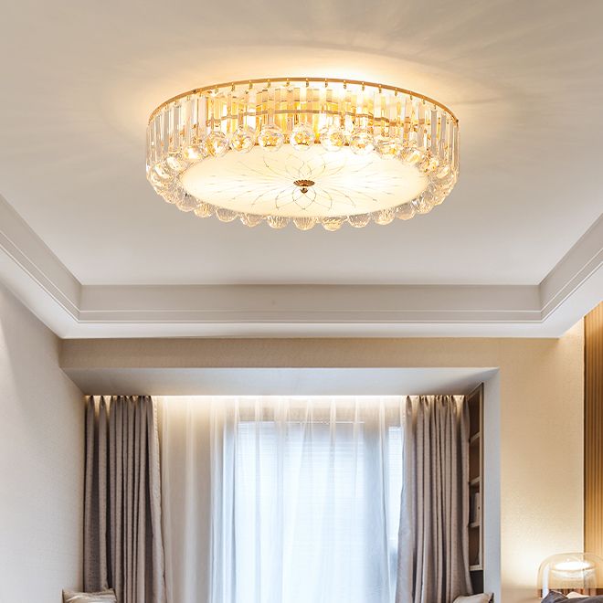 compre moderna lampara del techo de cristal de la moda lamparas de aranas de cristal de lujo de oro de encender las luces de techo del led para el