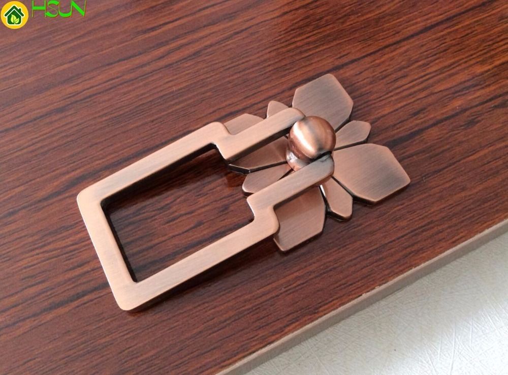 2020 Red Copper Drop Ring Dresser Knobs Drawer Pull Handles