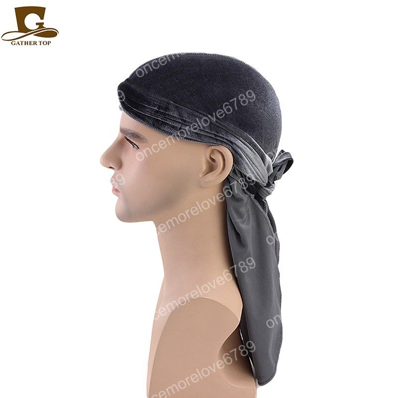 Velvet Durag / Du-rag / Do-rag / Bandana - Unisex - Black