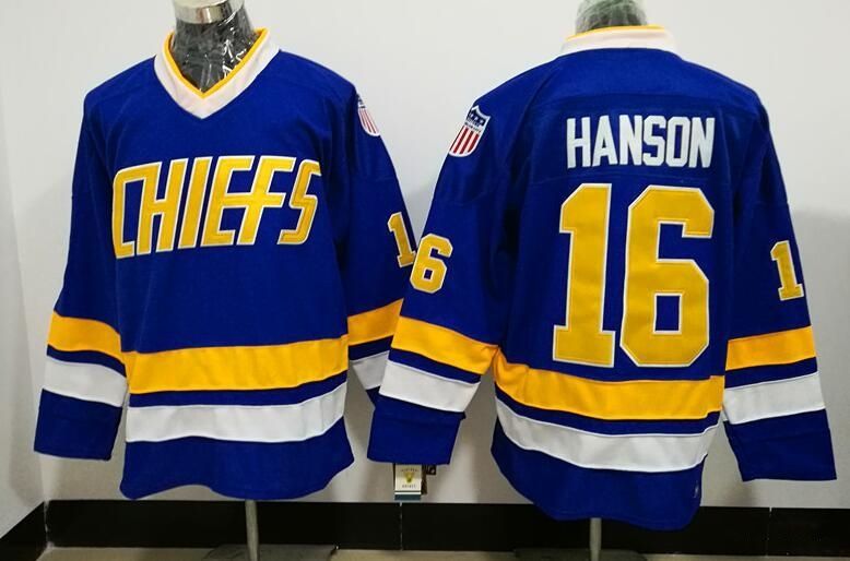 Hanson Brothers Charlestown Chiefs 16 Jack 17 Steve 18 Jeff Slap Shot Movie  Ice Hockey Jersey - white - S : : Fashion