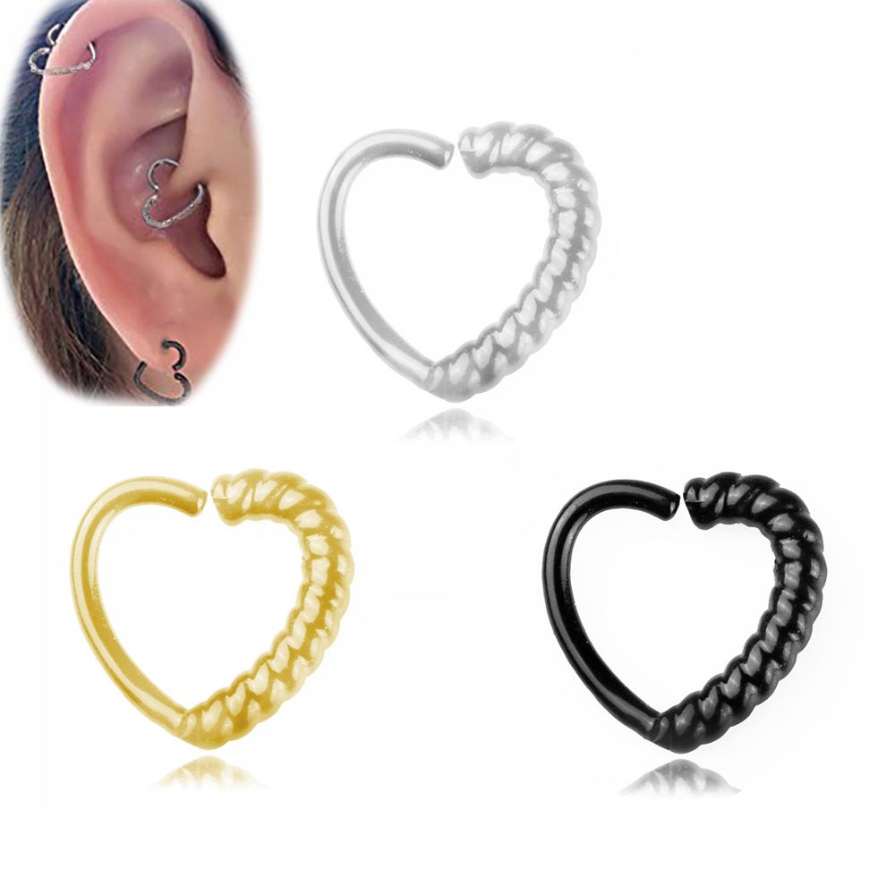 Acheter Cerceau De Nez Septum Anneau Coeur Piercing Tragus Cartilage Helice Boucle D Oreille Bijoux De Corps 2019 Nouvelle Arrivee De 0 91 Du Relove