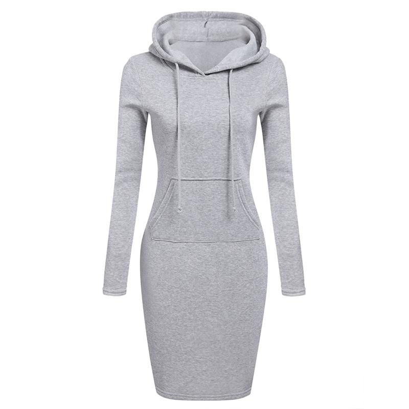hooded sweater dress with pockets