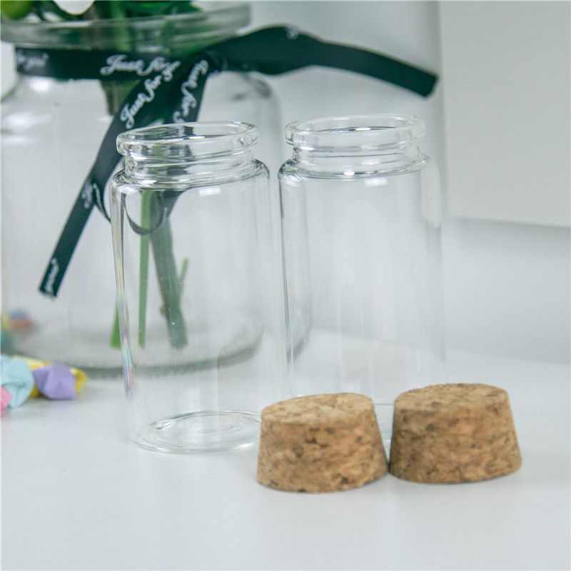 2019 47x90x33mm 100ml Tiny Glass Bottles And Cork Empty Glass