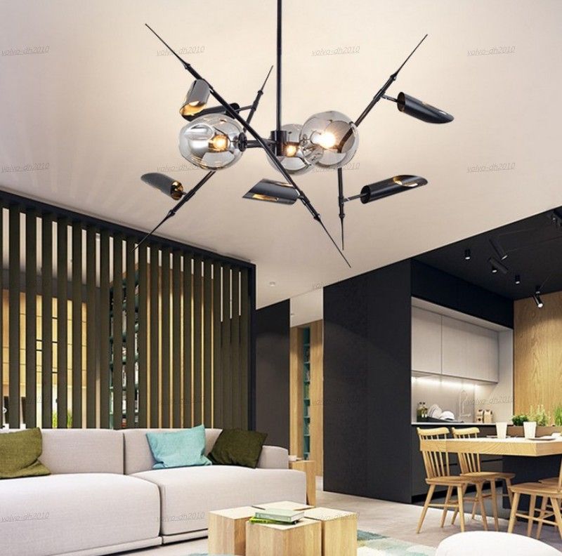 moderno Lámparas negras / doradas Lámparas lámparas Luz Living Comedor Lámpara Luces Nórdicas