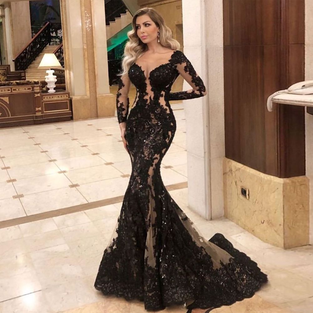  A ARFAR Wedding Dress for Women Sequin Tulle Dress Ladies  Sleeveless Formal Dress Summer V-Neck Mermaid Maxi Dresses Women Club Night  Out Party Gown Vintage Elegant Black S : Clothing, Shoes