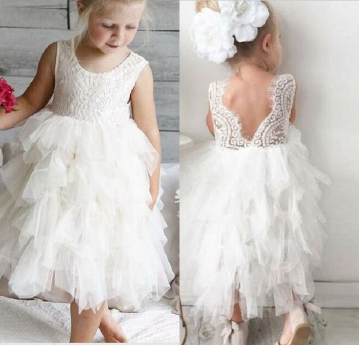 tiered tulle flower girl dress