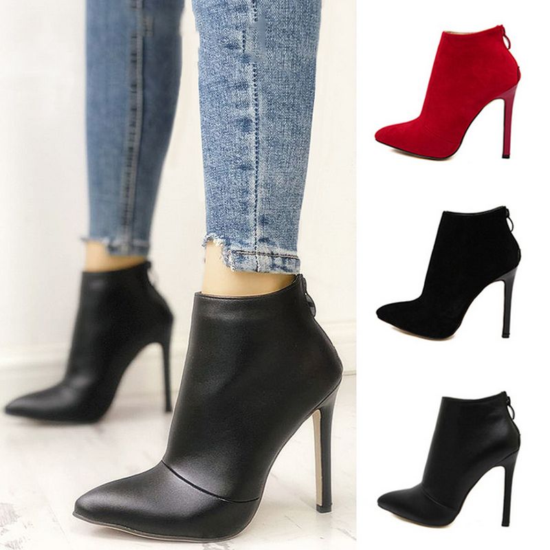 ankle boots thin heel