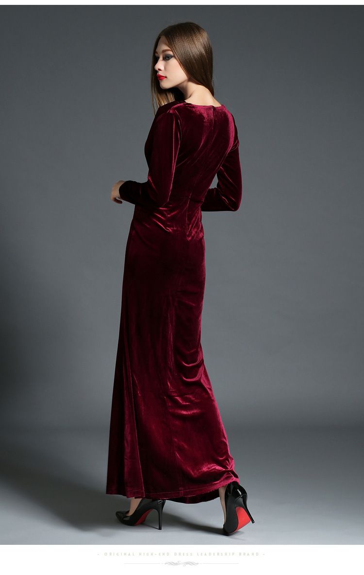 Acquistare Velluto Lungo Vino Rosso Abiti Da Sera Economici Vestito Da  Promenade Vendita Calda Sexy Scollo A V Spacco Elegante Abito Da Sera  Formale Ritorno A Casa Turchese Economico | Consegna Veloce