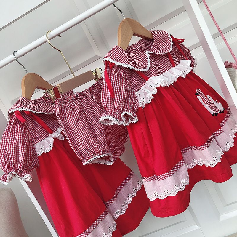 Compra Nuevo Verano Niña Niños Lolita Ropa Vestido De Manga Corta Pet Pan  Collar Bordado Flor Con Diseño A Cuadros Princesa Exquisita Dressess Barato  | Entrega Rápida Y Calidad | Es.Dhgate