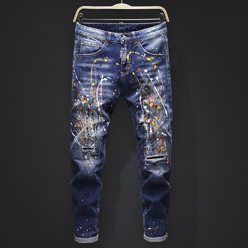 sobre camioneta corte largo Hombres 2021 Diseñador de lujo Jeans apretado clásico Diesel Car Square  Jeans Renacimiento Renacimiento Hombres Jeans