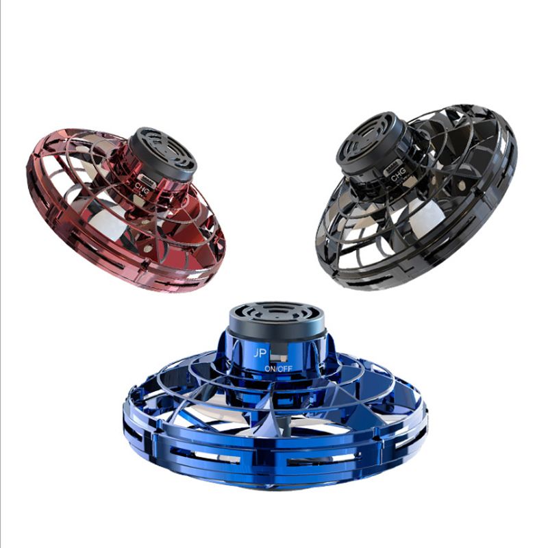 FlyNova UFO Flying Gyro Toy Portable Hand Operated 360° Rotating