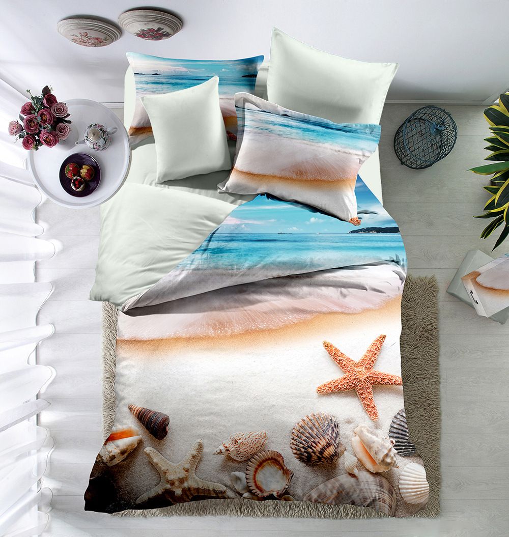 Bedding Sets 3d Beach Starfish Blue Sea Seashell Duvet Cover Quilt