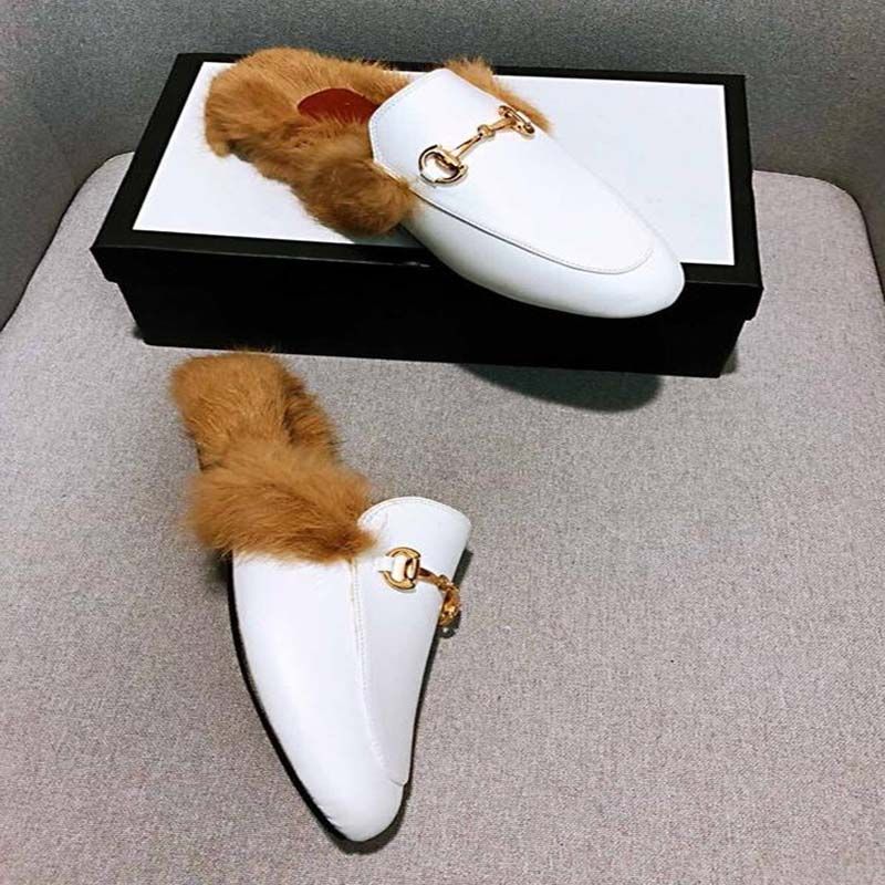 mule slippers with fur