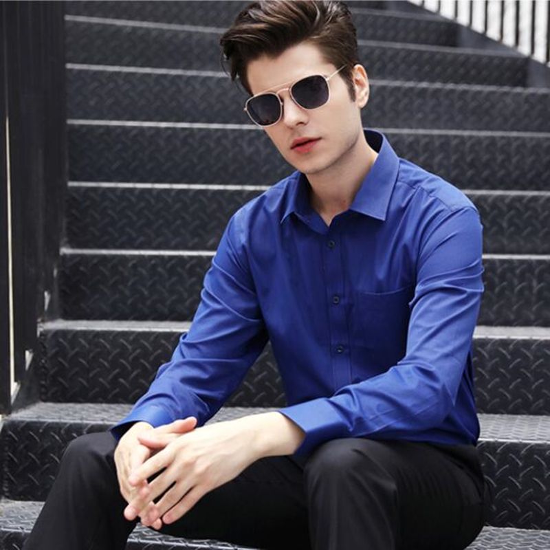 2020 New Arrival Fashion Mens Plaid Shirt Business Casual Shirt