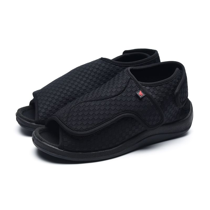 Lesvago Extra brede breedte verstelbare diabetische oedeem slippers, dikke  gezwollen voeten wandelschoenen indoor / outdoor orthopedische sandalen