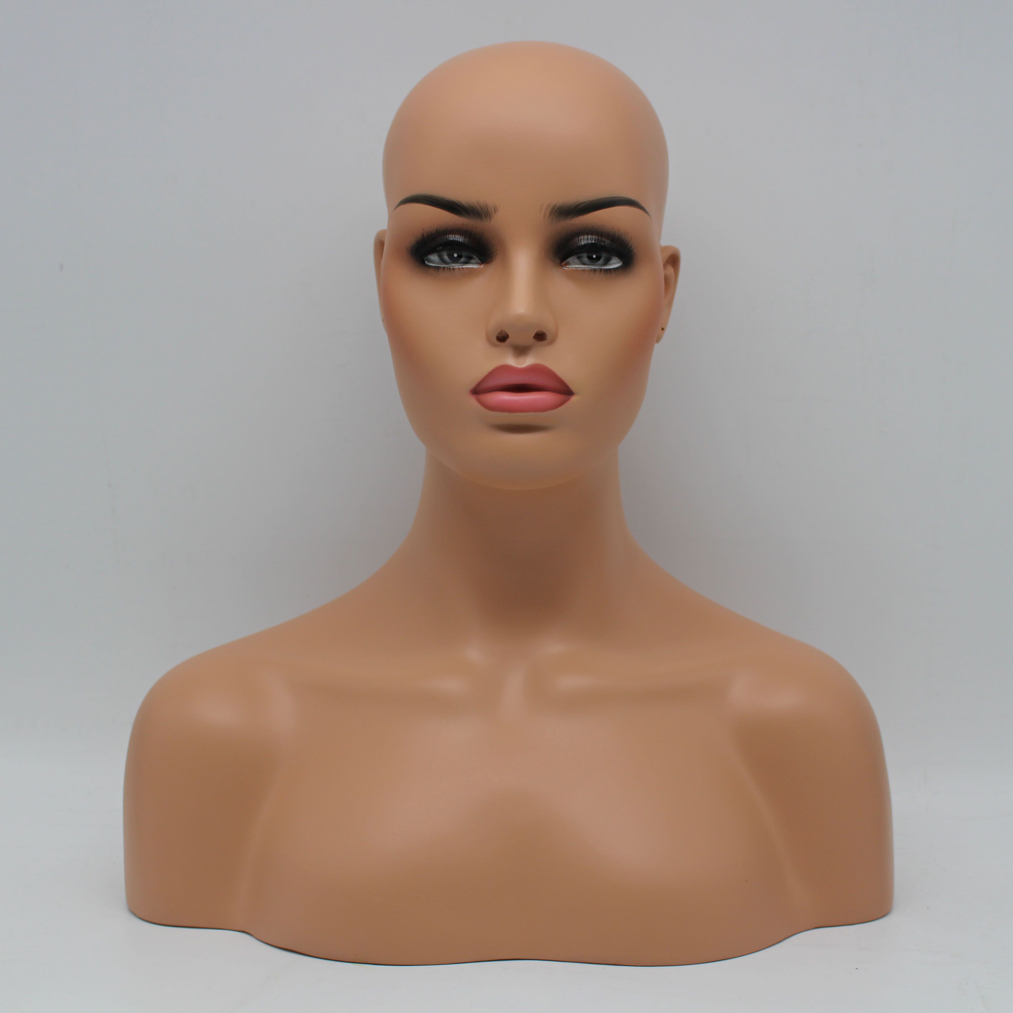 Female Fiberglass Mannequin Head For Wig And Hat Display