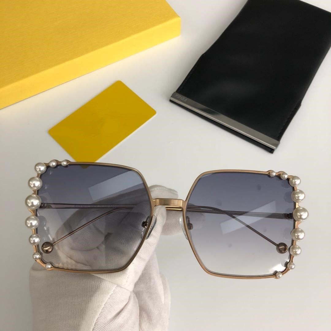 de sol lujo para mujer, con marco cuadrado lentes de color marrón y