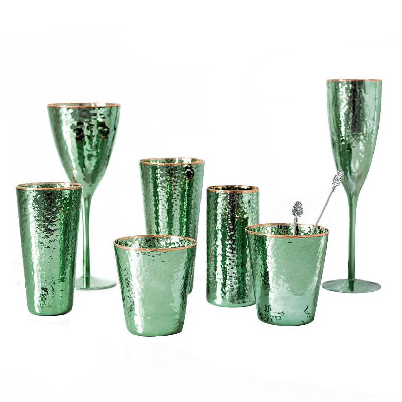 2021 Vintage Emerald Green Wine Glasses Gold Rimmed Hammer Texture Glass Goblet For Red Wine Champagne Home Hotel Restaurant Barware From Casaideacn 6 66 Dhgate Com Red wine glasses enhance the flavor of a variety of culinary dishes by serving wine or other beverages that complement the taste and texture of get the best deals for red colored wine glasses at ebay.com. 2021 vintage emerald green wine glasses