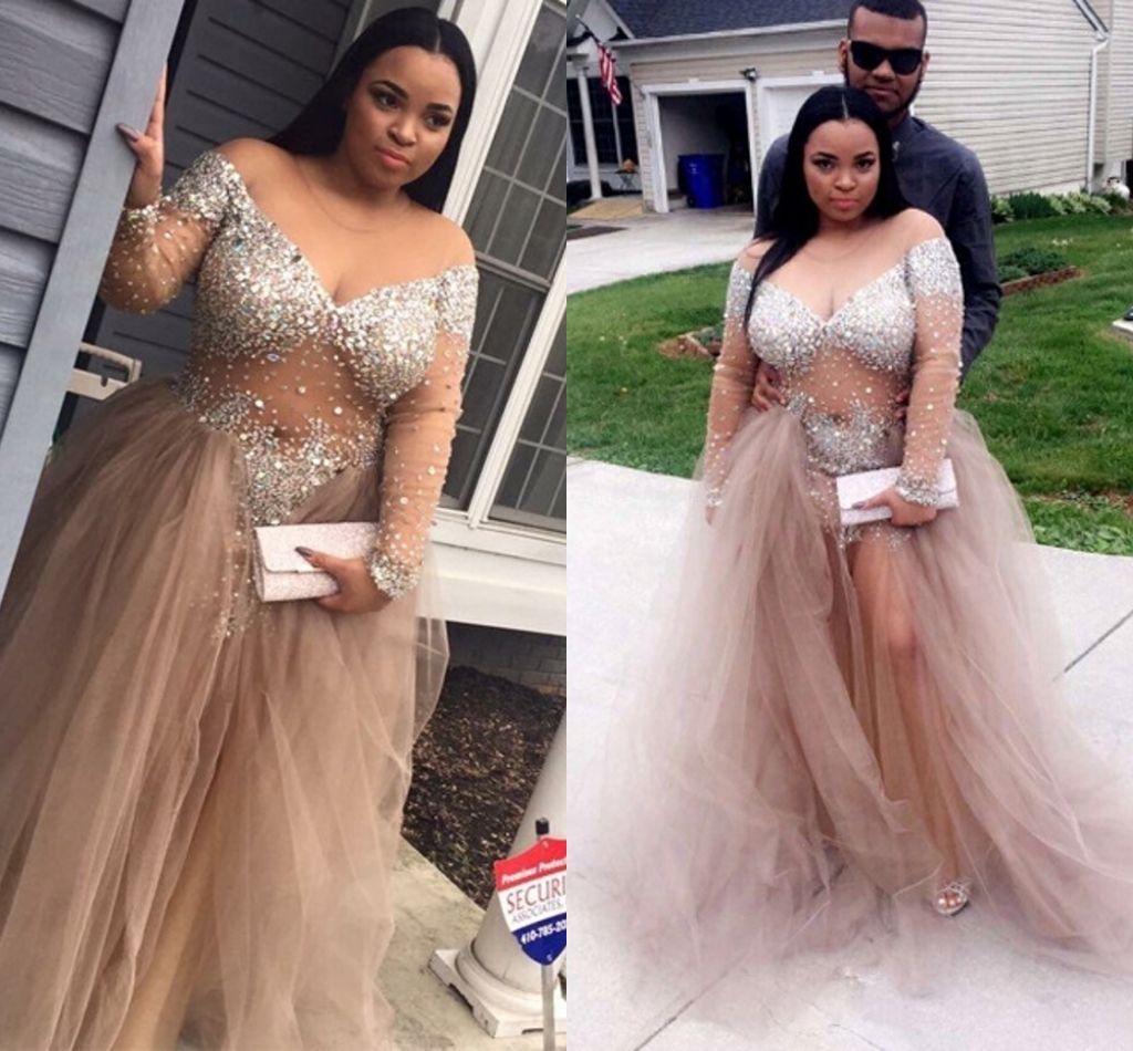 plus size champagne prom dresses