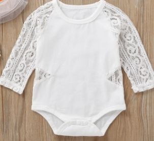 #2 lace sleeve baby girl romper