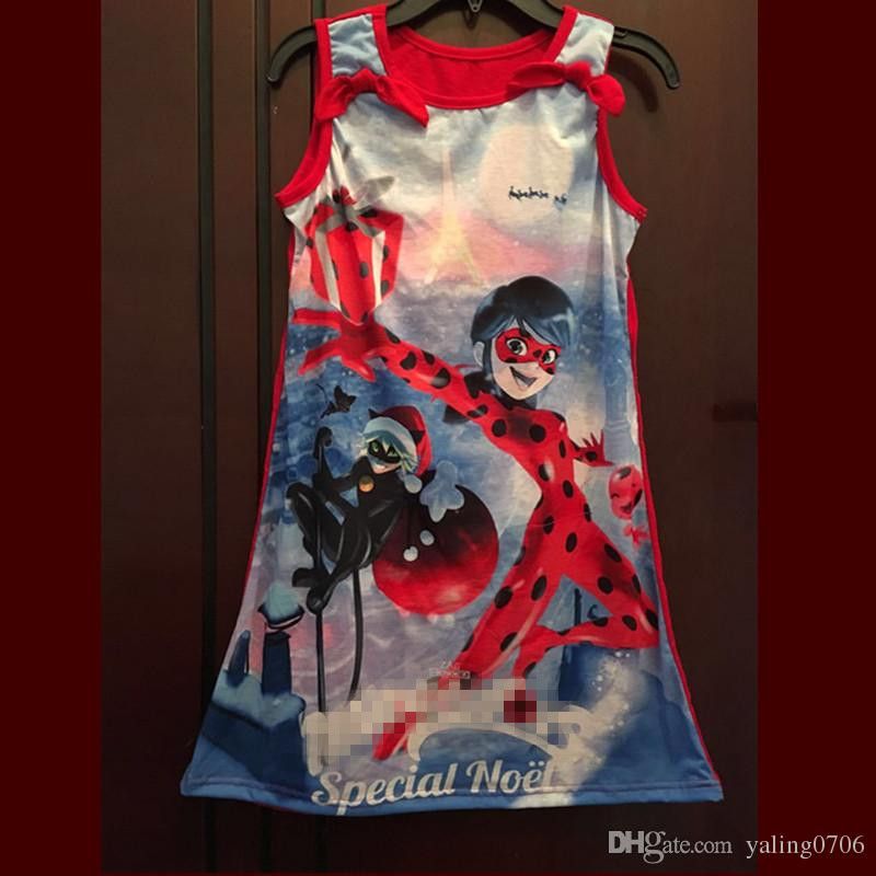 2020 Hot Ladybug Girls Dresses Kids Baby Girls Party Princess