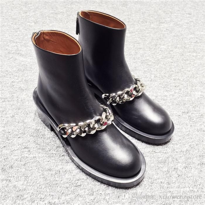 Womens Ankle Boots Chelsea Punk Side Zip Motor Chunky Heel Combat Shoes Plus sz