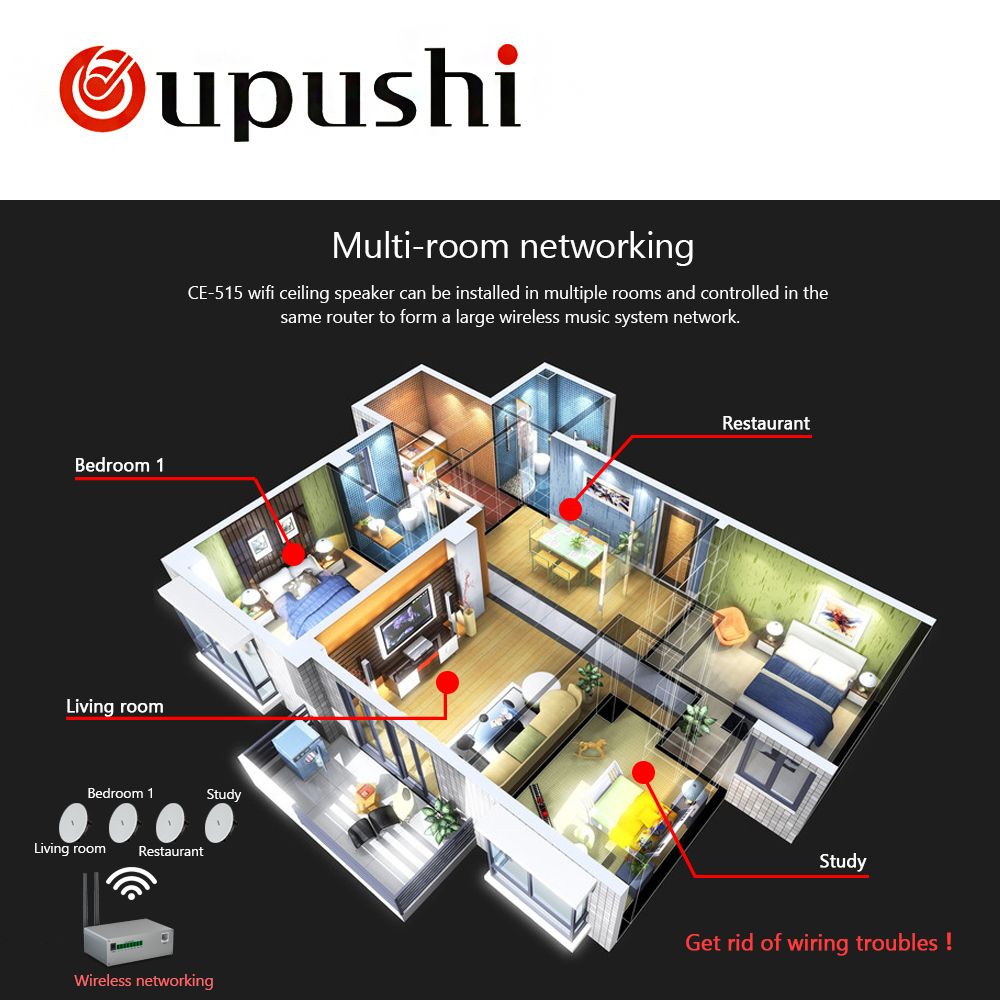 2019 Oupushi Wifi Ceiling Speaker 20 60w High Quality Built In Speakers Home Background Speakers Use For Different Public System From Hello01 45 17