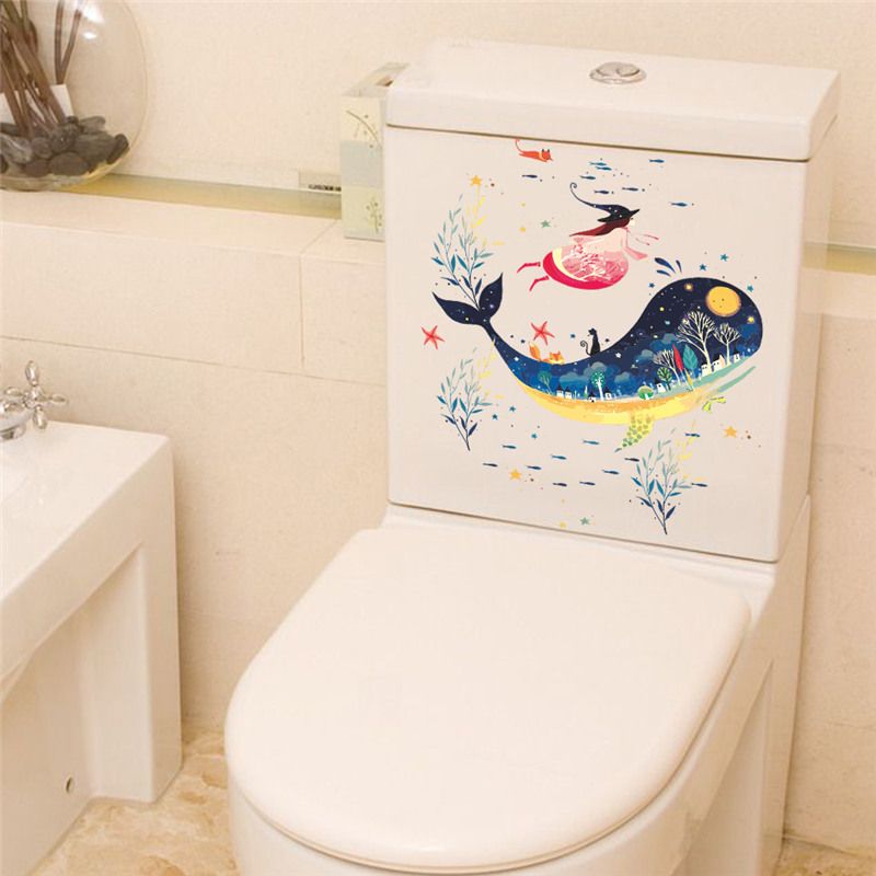 Sealife Fish Toilet Seat Stickers Home Decoration Diy Flower Underwater Scenery Mural Art Bathroom Room 3d View Pvc Wall Decal Wall Saying Decals Wall Sayings From Aldrichy 22 67 Dhgate Com