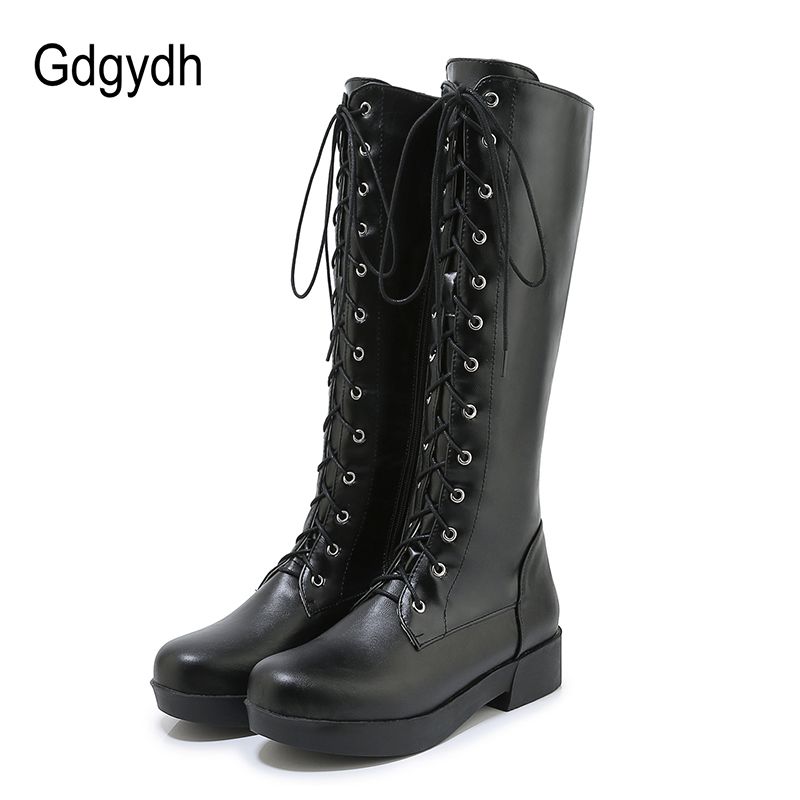 ladies long lace up boots
