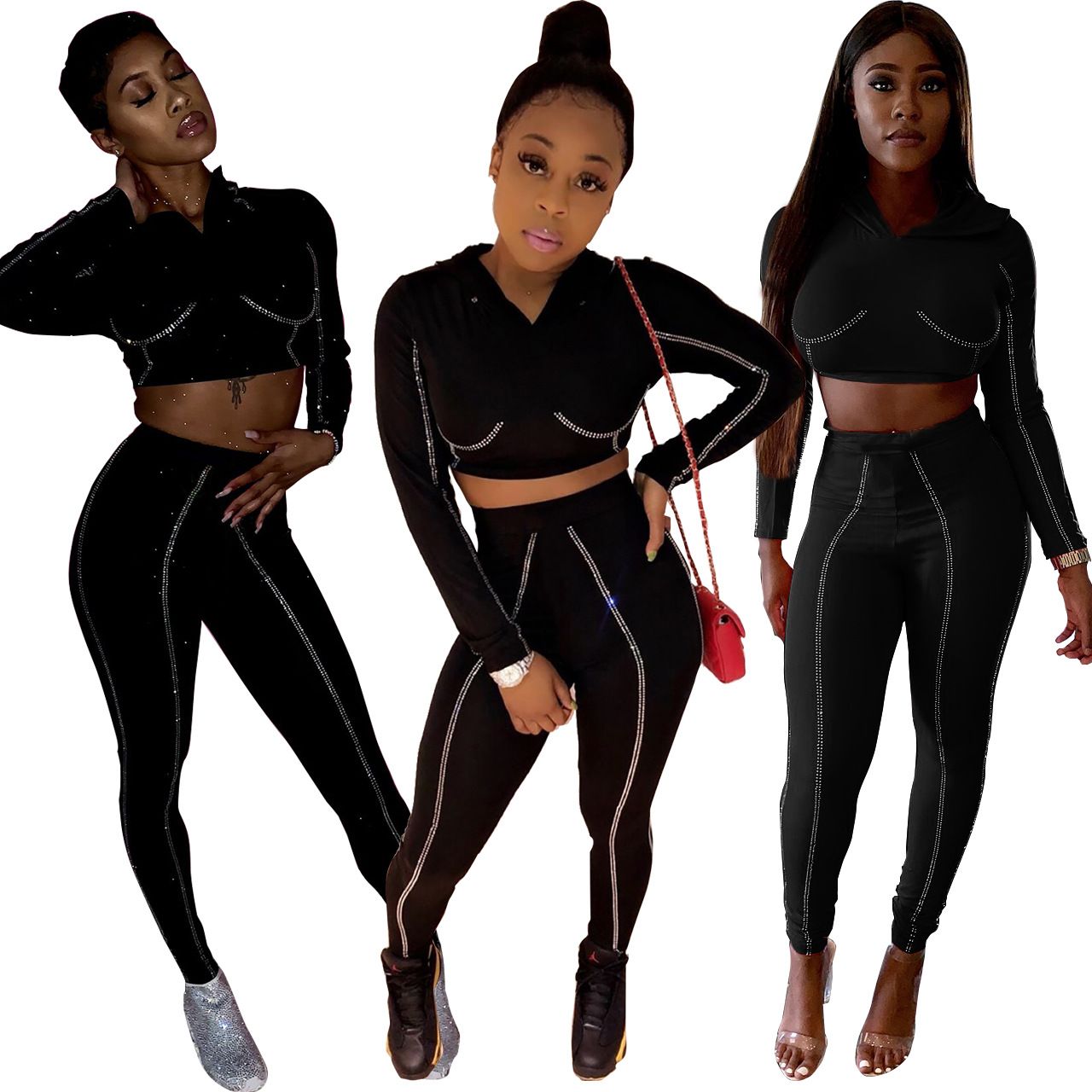 moletom com capuz top and pant set
