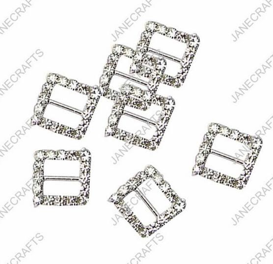 Plaza hebilla del rhinestone invitación Cinta deslizador para suministro de boda 50 un